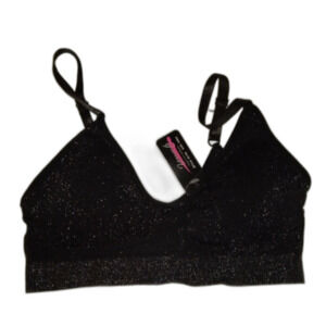 Youmita Black Glittery OS Bralette NWT